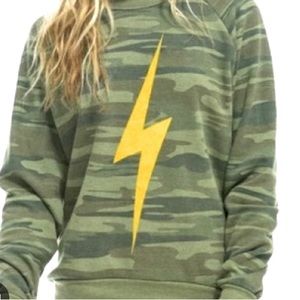 Aviator Nation Camo Crew Sweatshirt Unisex XXL